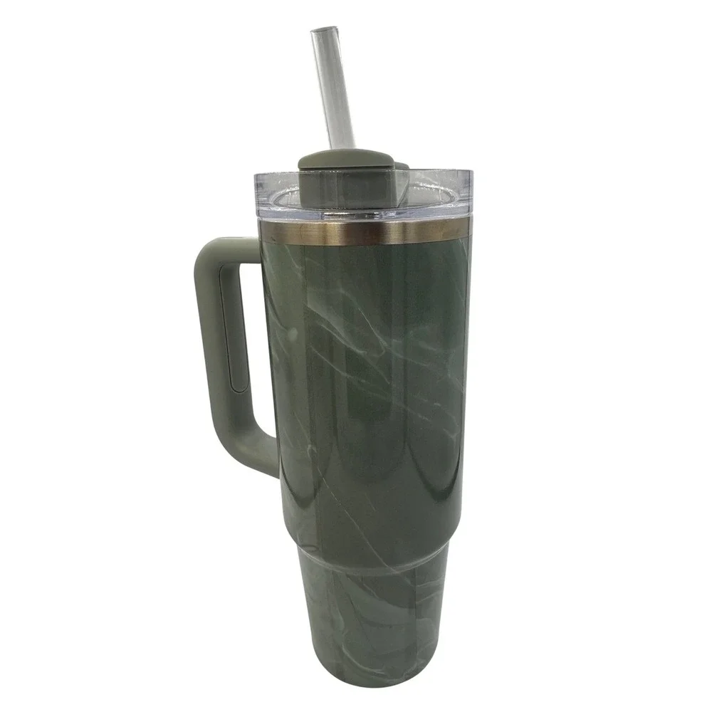 Stanley 30oz H2.0 FlowState Quencher Tumbler Agate Calacatta Green Marble - Picture 5 of 7